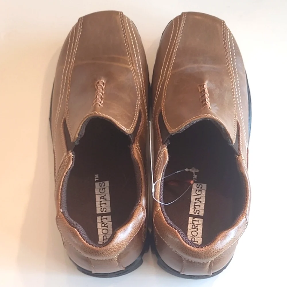 Deer Stags Stadium Dress Loafer Flex Sport Slip On Traction Faux Leather NWT